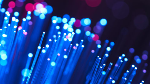 Blue and red fibre optical cables